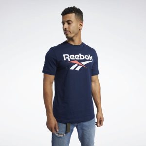 Reebok Classic Vector T Shirt Herren - Navy - DE 926-NAM